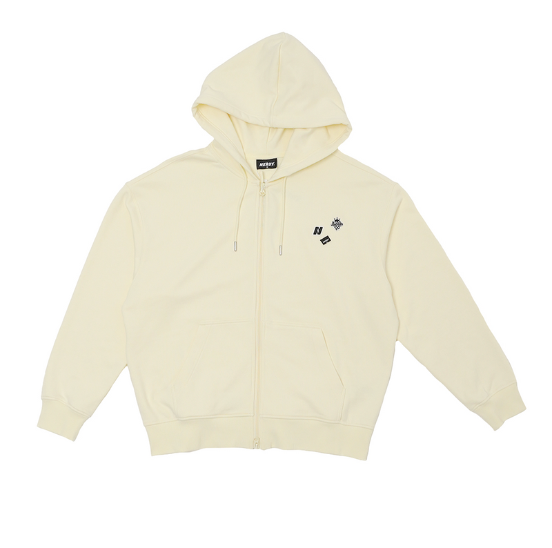Icon scatter hoodie zip-up ライトイエロー