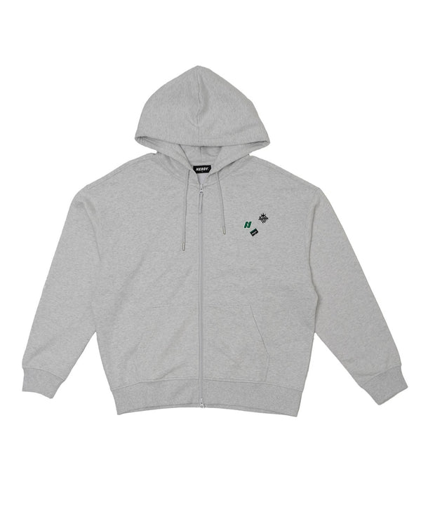Icon scatter hoodie zip-up メランジホワイト
